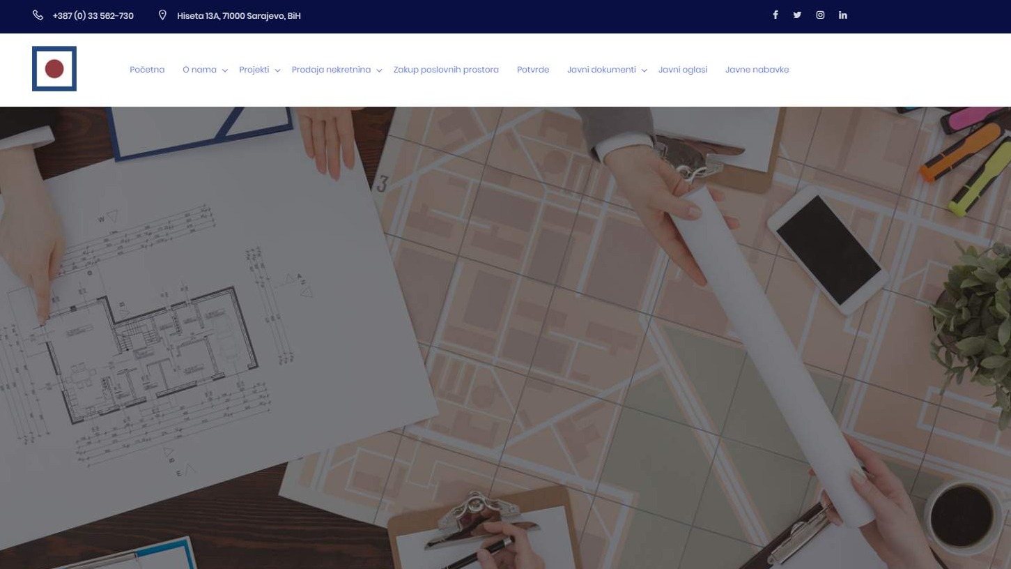 Website for Cantonal Housing Fund Sarajevo