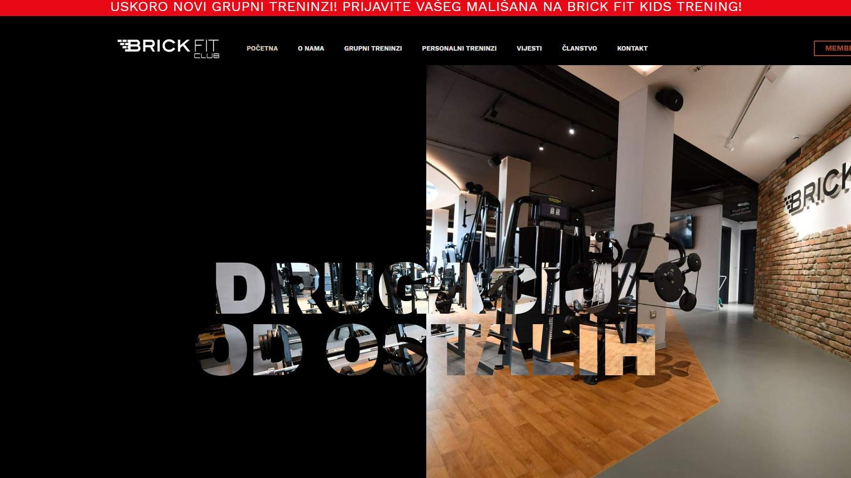  Website for "Brick Fit Club"