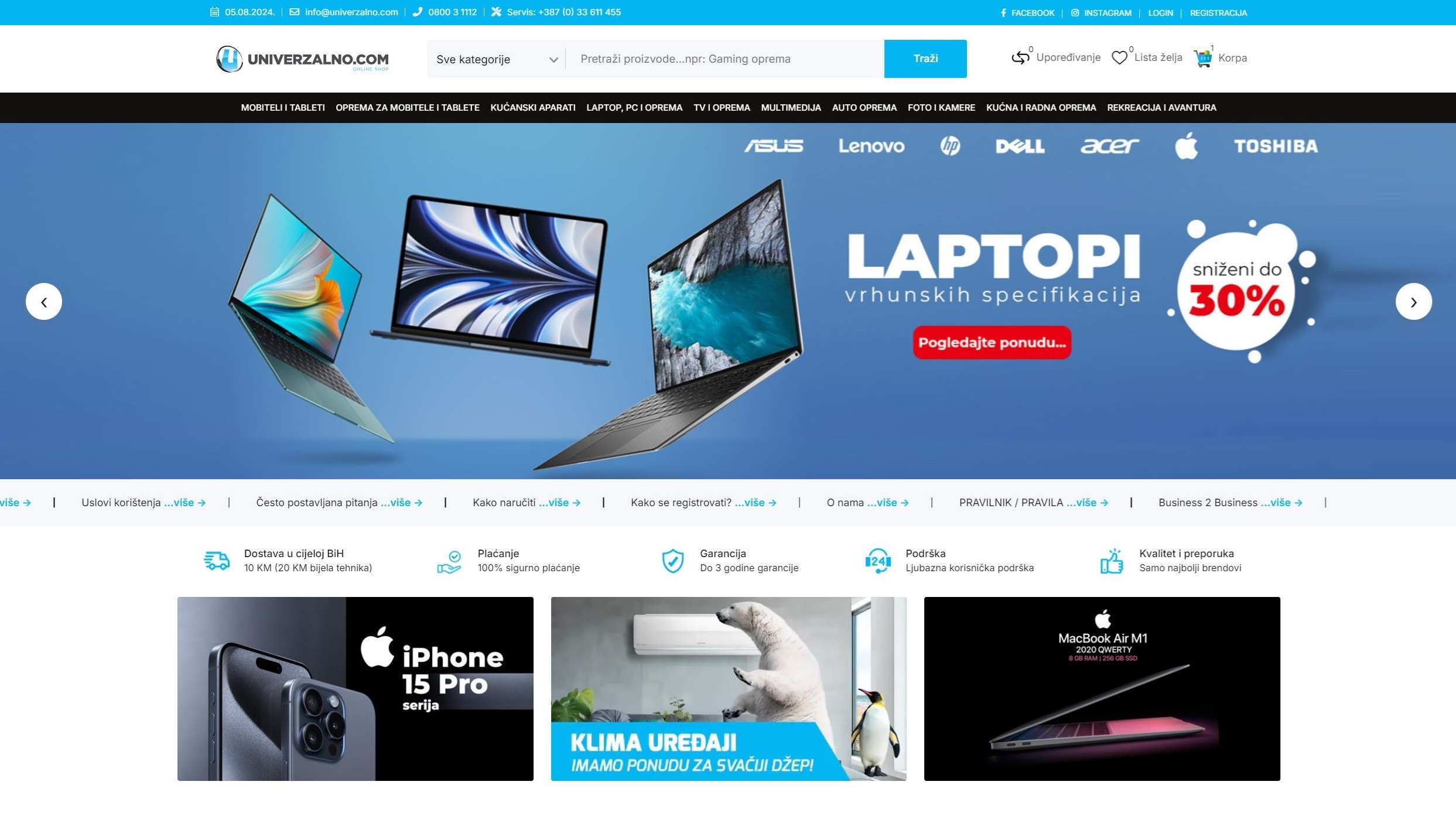Web Shop for "Univerzalno"