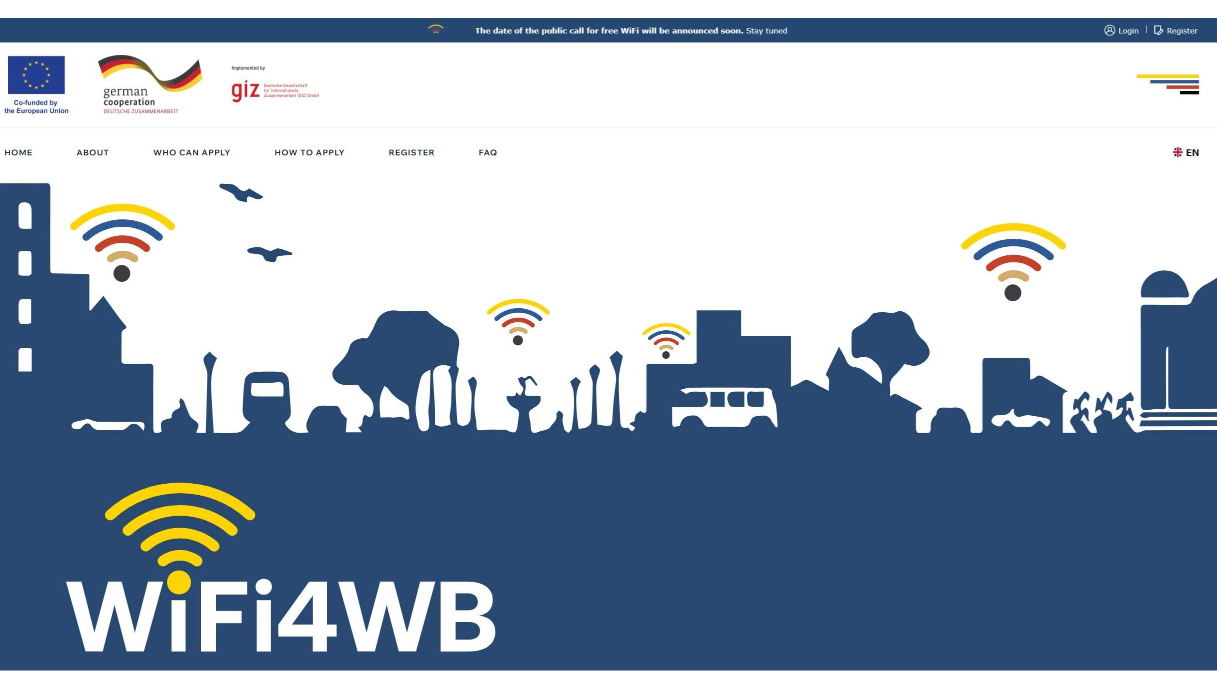 Website for "WiFi 4 Western Balkan"