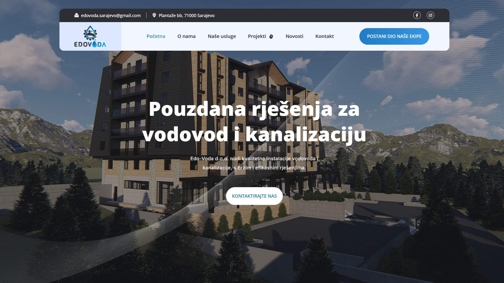 New Website for EdoVoda - Modern Design and Enhanced Functionality