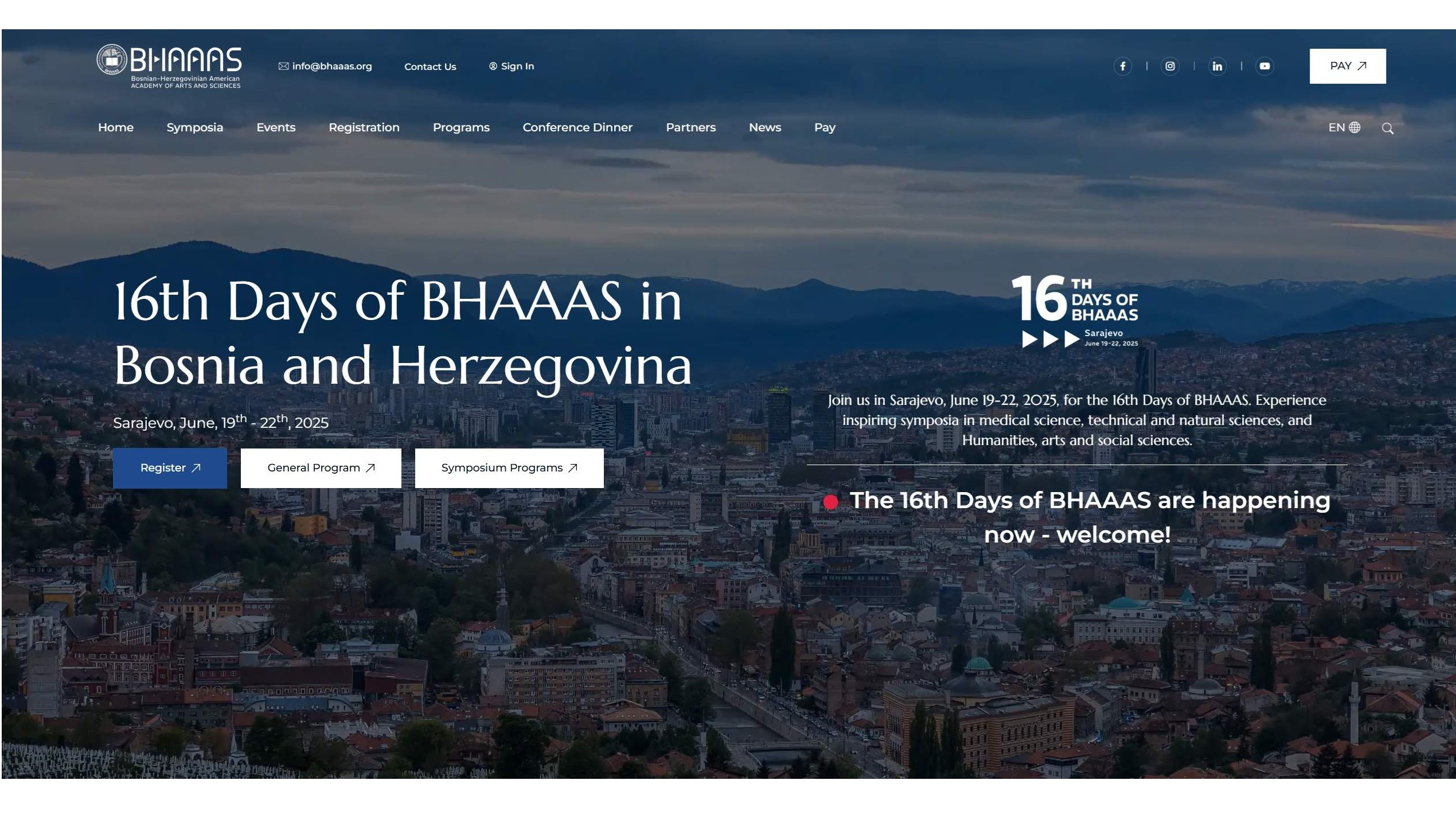 Nova web stranica za 16. Dane BHAAAS-a