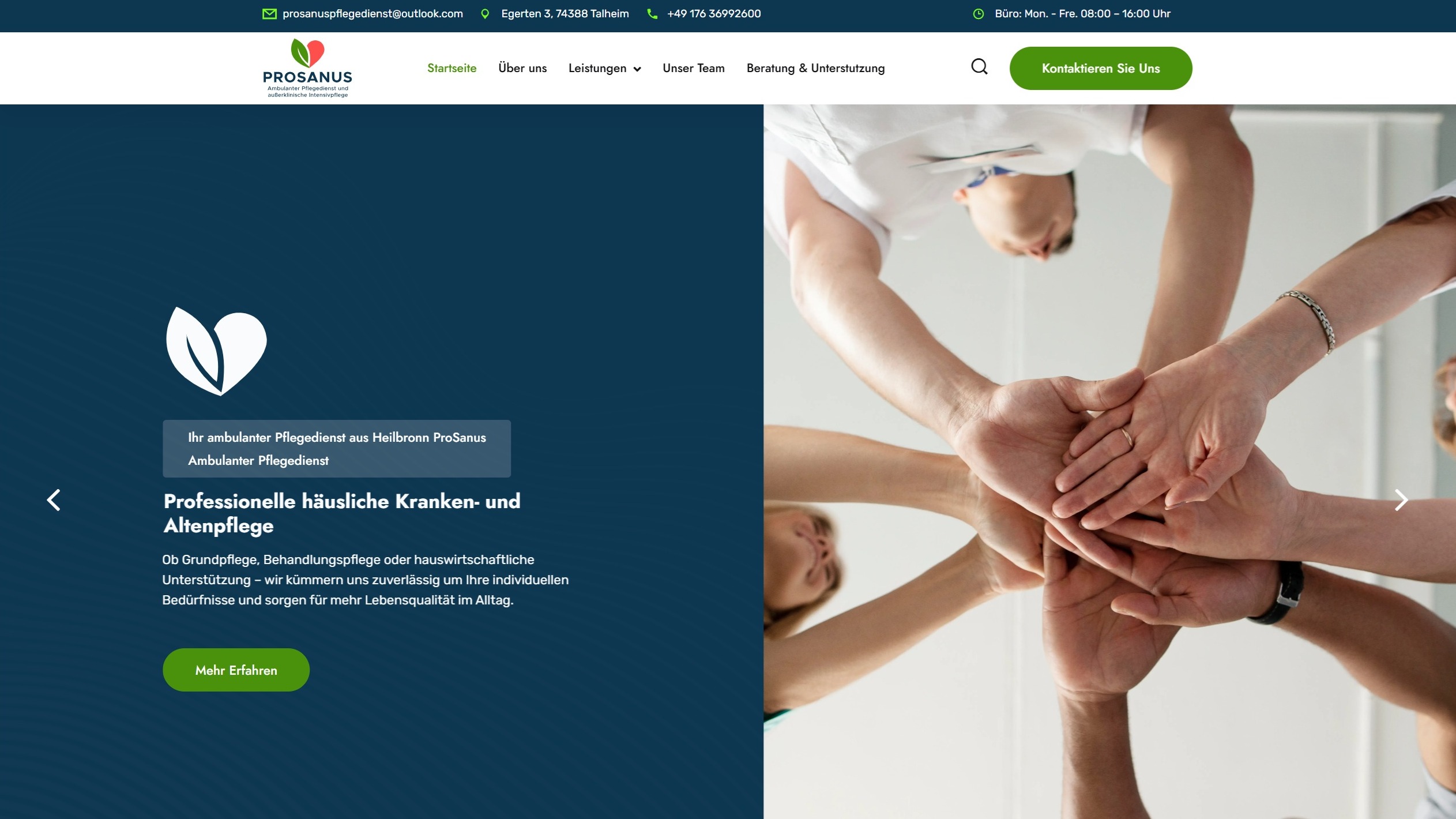 Another Successful Project - Introducing the New Website for ProSanus Pflegedienst!