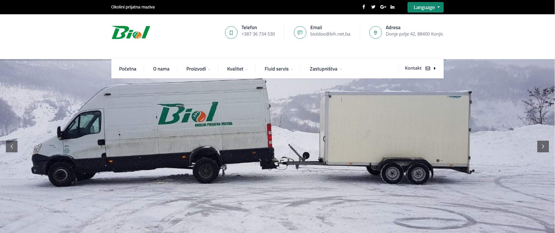 Website for "Biol d.o.o."