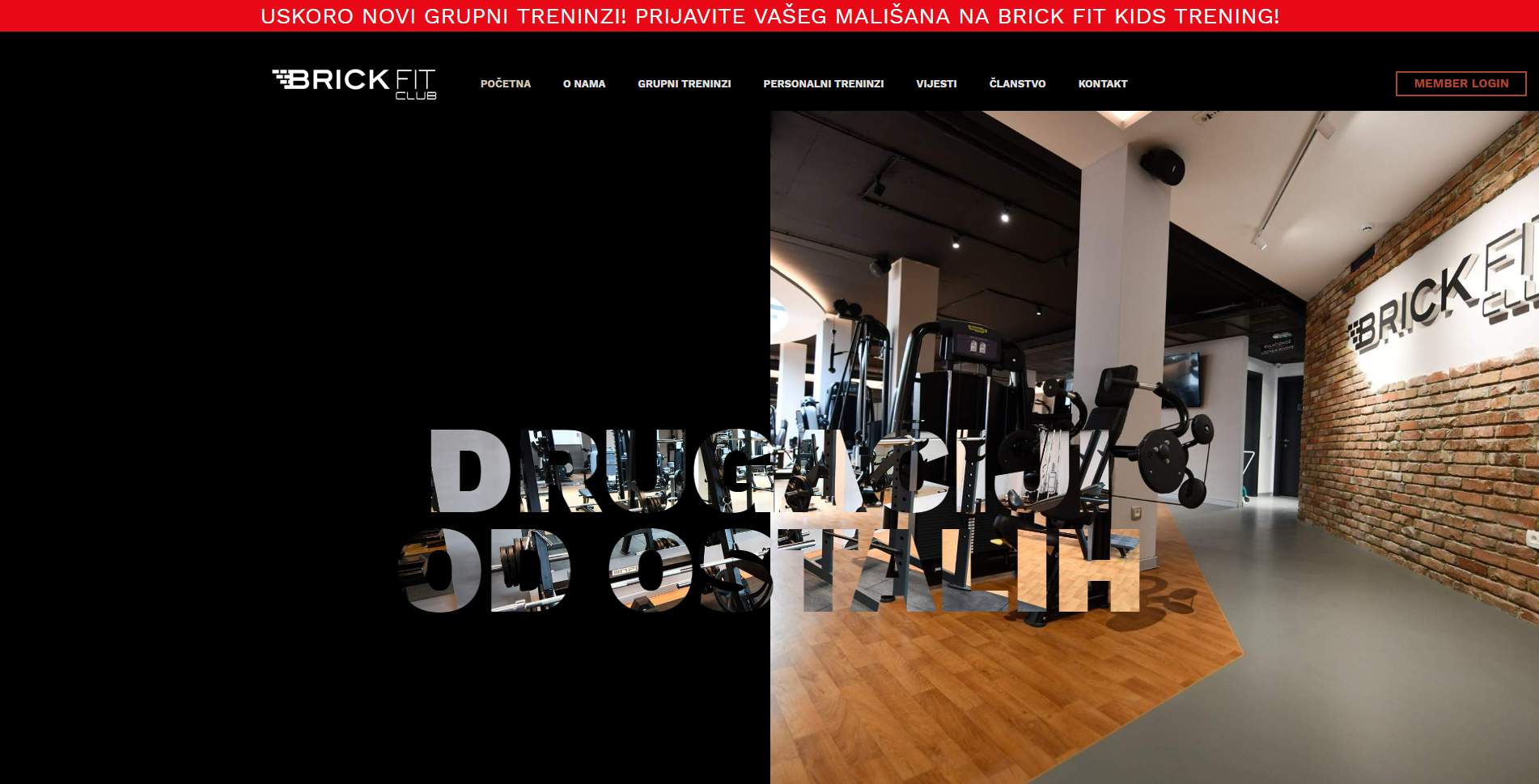  Website for "Brick Fit Club"