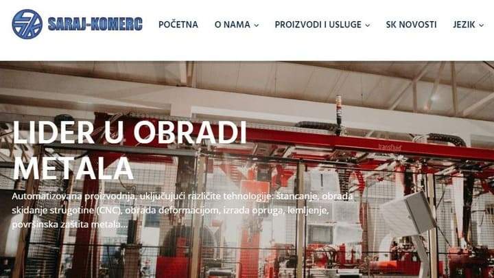 Website for "Saraj Komerc"