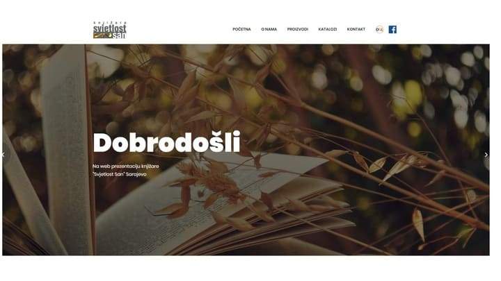 Website for "Knjižara Svjetlost San"